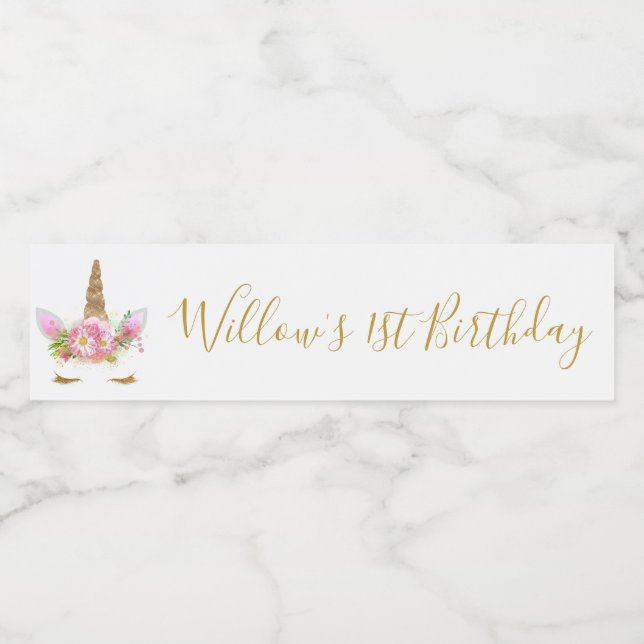 Étiquette Pour Bouteilles D'eau Unicorne Bouteille d'eau visage Lable (Étiquettes simples)