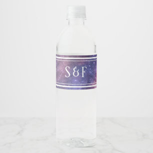 Étiquette Pour Bouteilles D'eau Univers Galaxie Monogramme Espace Extra-Atmosphéri