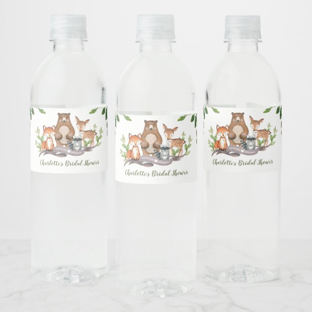 Étiquette Pour Bouteilles D'eau Végétation Bois Animaux Baby shower Fête Faveurs (Bouteilles)