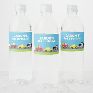 Étiquette Pour Bouteilles D'eau Véhicules de transport garçon anniversaire bouteil