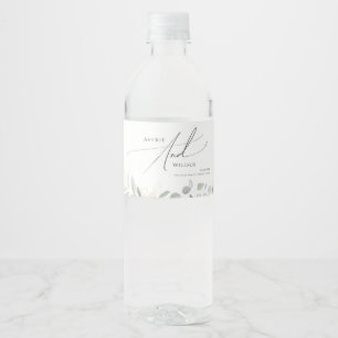 Étiquette Pour Bouteilles D'eau Verdure et or   Étiquette de bouteilles d'eau