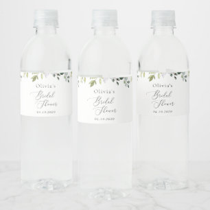 Étiquette Pour Bouteilles D'eau Verdure, Eucalyptus Feuilles, Boho, Fête des marié