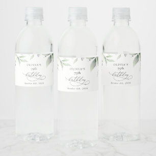 Étiquette Pour Bouteilles D'eau Verdure, Feuilles d'Eucalyptus, Boho, Anniversaire