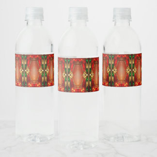 Étiquette Pour Bouteilles D'eau Verre de Noël Orné de Vitraux