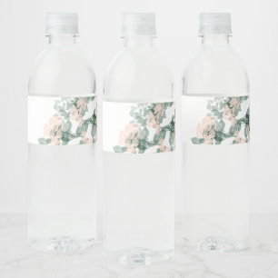 Étiquette Pour Bouteilles D'eau vert fleuri