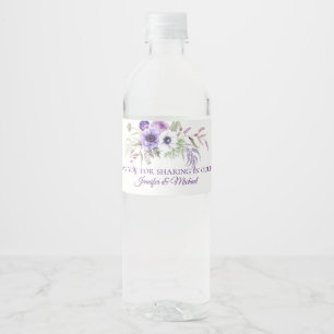 Étiquette Pour Bouteilles D'eau Violet Lavande Blanc Floral Mariage Faveurs