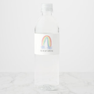 Étiquette Pour Bouteilles D'eau Vous êtes mon eau de soleil aquarelle arc-en-ciel 