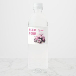 Étiquette Pour Bouteilles D'eau VTT rose anniversaire modifiable