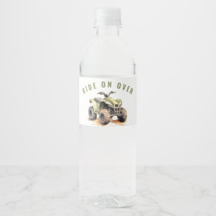 Étiquette Pour Bouteilles D'eau VTT vert Anniversaire modifiable