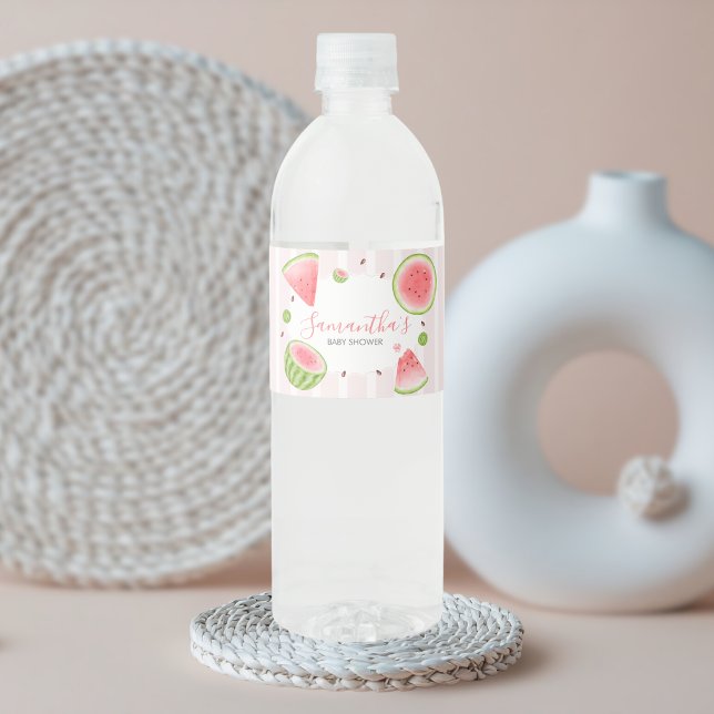 Étiquette Pour Bouteilles D'eau Watermelon Baby Shower (Sweet Little Girl Watermelon Baby Shower Water Bottle Label
)