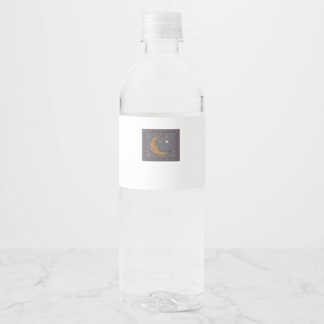Étiquette Pour Bouteilles D'eau Whimsigoth Moon Classic (Devant)
