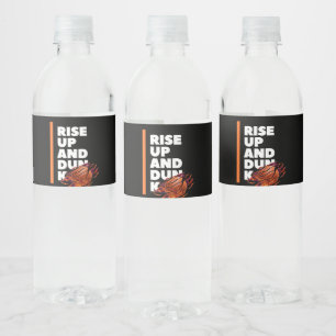 Étiquette Pour Bouteilles D'eau White Orange Bold Se Lever Et Dunk Water Bottle