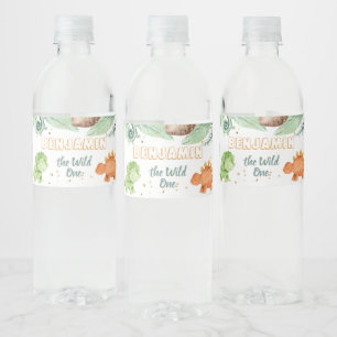 Étiquette Pour Bouteilles D'eau Wild One Jurassic Dinosaures 1er anniversaire