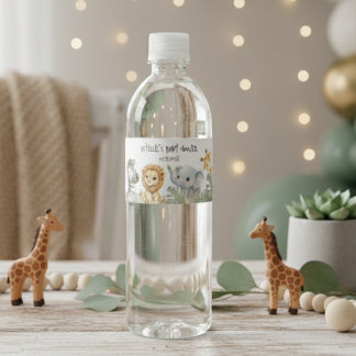 Étiquette Pour Bouteilles D'eau Wild One Sweet Safari Jungle baby shower