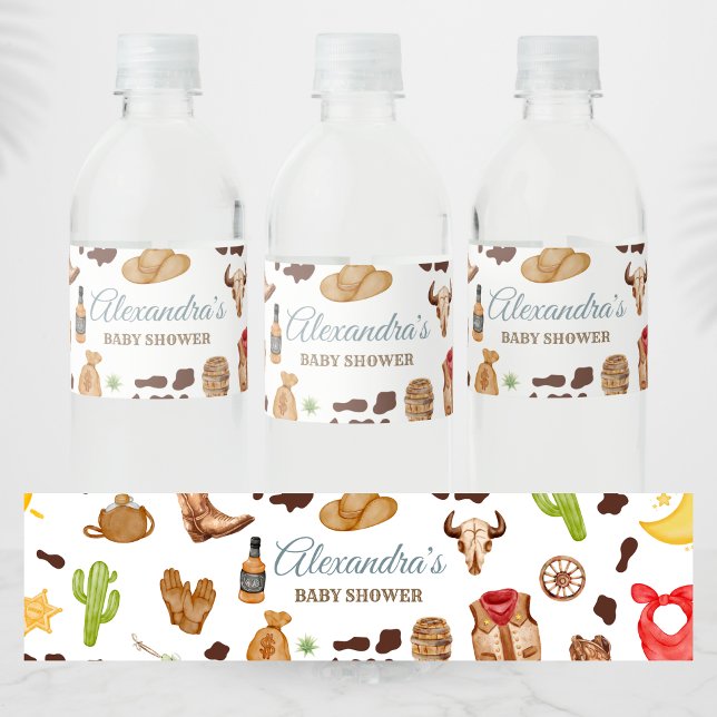 Étiquette Pour Bouteilles D'eau Wild West Cowboy Rodeo Baby Shower (Cowboy Western Rodeo Ranch Baby Shower Water Bottle Label)