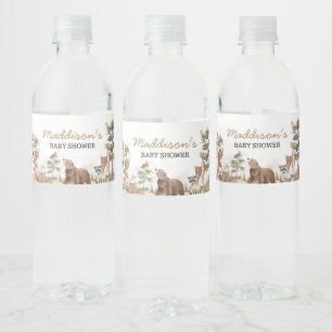 Étiquette Pour Bouteilles D'eau Woodland Animals Adventure Await Baby shower