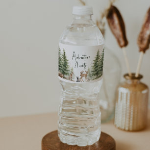 Étiquette Pour Bouteilles D'eau Woodland Animals Adventure Await Baby shower