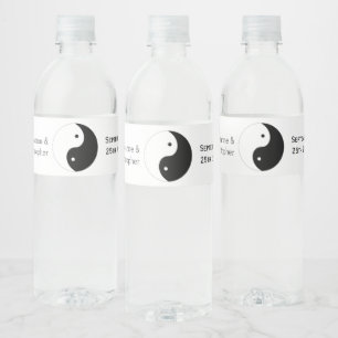 Étiquette Pour Bouteilles D'eau Yin Yang Mariage De Design Noir Et Blanc