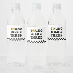 Étiquette Pour Bouteilles D'eau Young Wild et Three Boy 3e fête d'anniversaire