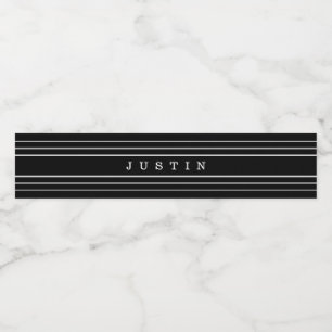Étiquette Pour Bouteilles D'eau Your Custom Text & Modern Stripes Black & White