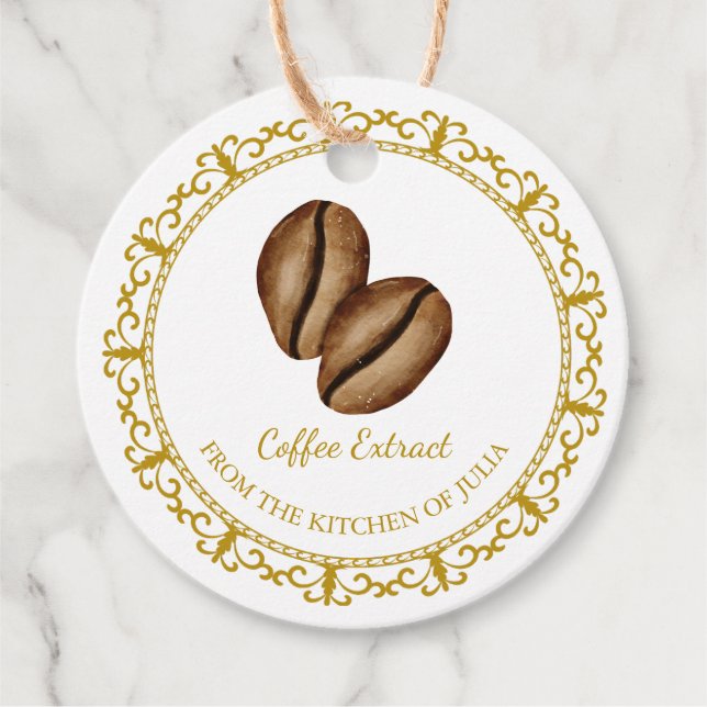 Étiquette pour extrait de café fait maison vintage (Devant)