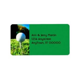 Étiquette pour golfeurs golfeurs boules design art sur vert
