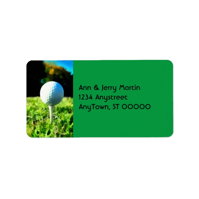 Étiquette pour golfeurs golfeurs boules design art sur vert (Devant)