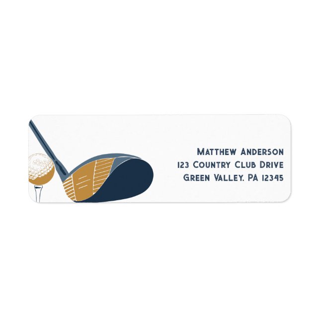 Étiquette Pour golfeurs Graphisme de club de golf Adresse de (Devant)