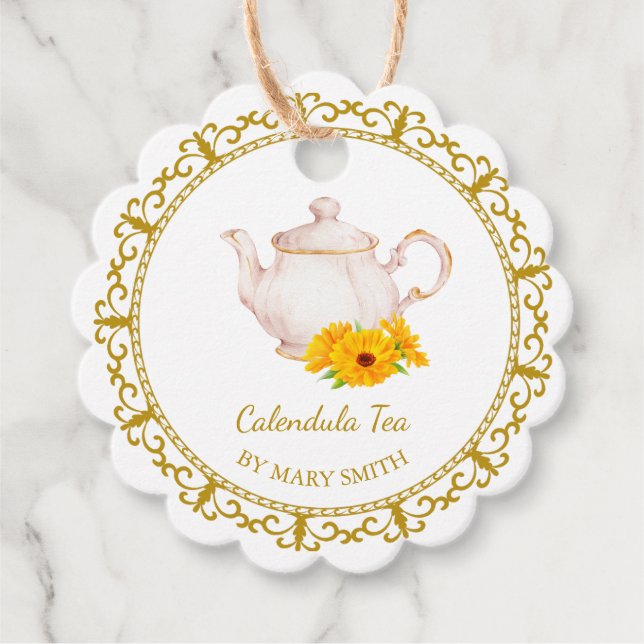 Étiquette pour Thé à la Calendula Faite Maison Thé (Devant)