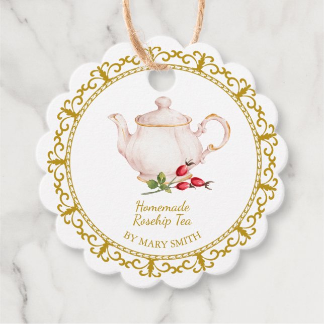 Étiquette pour Thé à l'Églantine Faite Maison Théi (Devant)