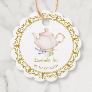 Étiquette pour Théière Vintage Thé à la Lavande Fa