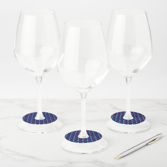 Étiquette Pour Verre De Vin 14 juillet (Lot)