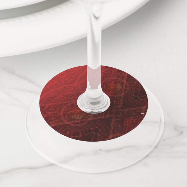 Étiquette Pour Verre De Vin Acceptation | Médaillons de méditation rouge (De près)