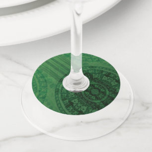 Étiquette Pour Verre De Vin Acceptation Médaillons de méditation verte