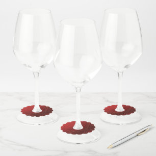 Étiquette Pour Verre De Vin Acceptation Motif de Boho Eclectique Rouge