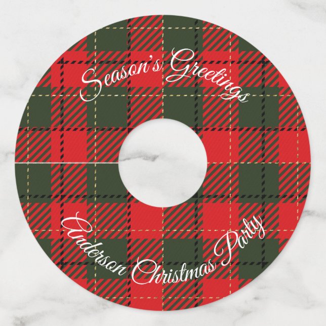 Étiquette Pour Verre De Vin Ajouter votre Noël (Devant)