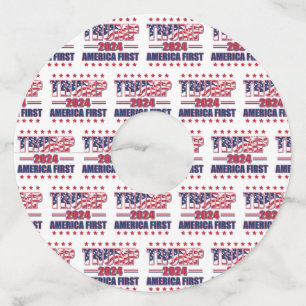 Étiquette Pour Verre De Vin Amérique d'abord Trump 2024