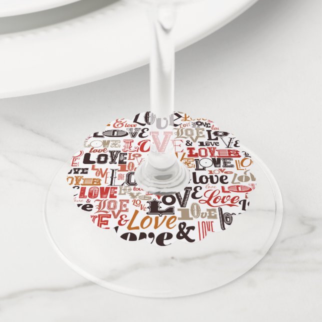 Étiquette Pour Verre De Vin Amour 1 (De près)