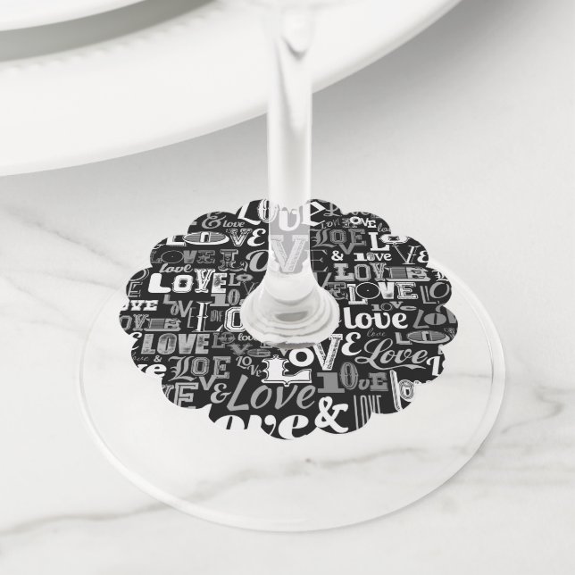 Étiquette Pour Verre De Vin Amour 4 (De près)