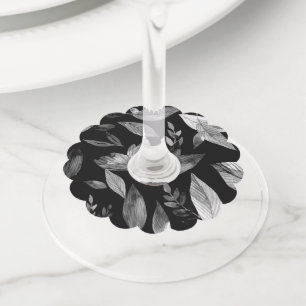 Étiquette Pour Verre De Vin Aquarelle tombée feuille 9