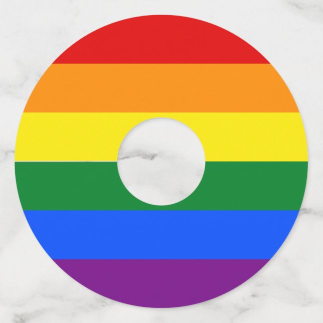 Étiquette Pour Verre De Vin Arc-en-ciel LGBT Pride (Devant)