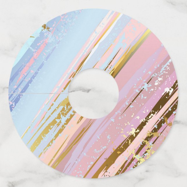 Étiquette Pour Verre De Vin Arrière - plan rose texturé (Devant)