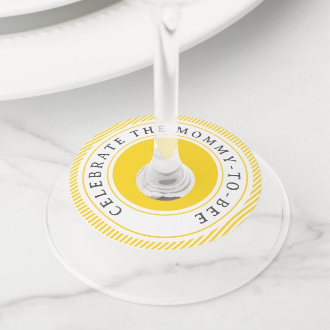 Étiquette Pour Verre De Vin Baby shower Vintage sucré de maman à abeille (De près)