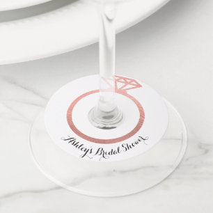 Étiquette Pour Verre De Vin Bague en or rose pour enterrement de vie de jeune 