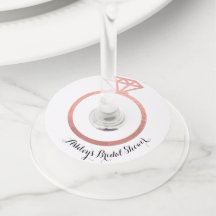 Bague en or rose pour la douche de la mariée 