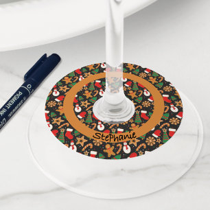 Étiquette Pour Verre De Vin Baking Spirits Bright Gingerbread Noël Cookie