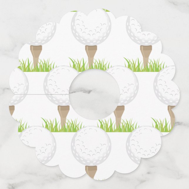 Étiquette Pour Verre De Vin Bal de golf (Devant)