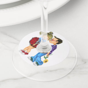 Étiquette Pour Verre De Vin Balise Couple Vin Couple - Personnalisable
