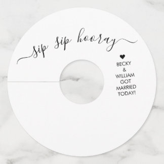 Étiquette Pour Verre De Vin Balise Sip Sip Hooray Mariage Vin Vin Nom