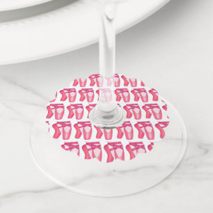 Étiquette Pour Verre De Vin Ballet rose Pointe Chaussures Considérant Danse Ba
